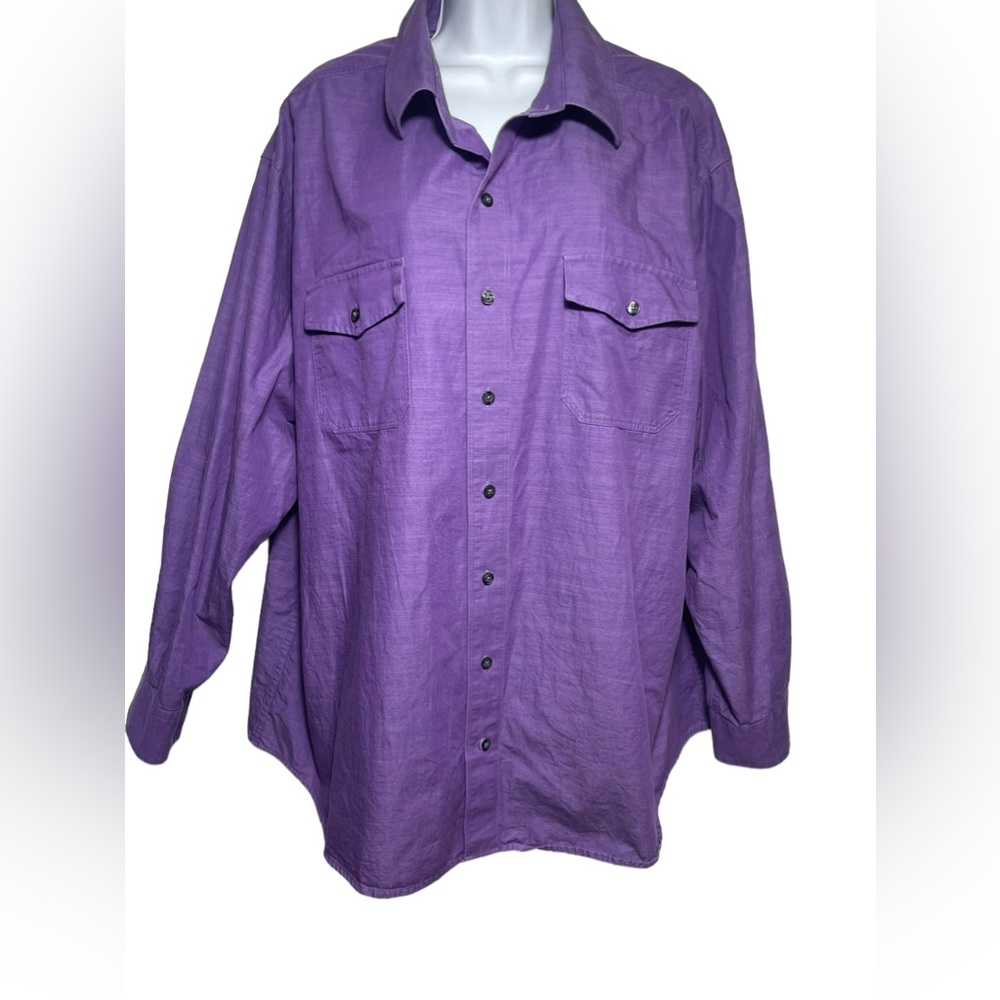 DXL Synrgy shirt men’s‎ size XXL bright purple Textured Sport Shirt 💜💜